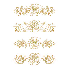 The Blooms Greenery Floral Foliage Ornament Corner Text Separator Elegance Frame for Invitations