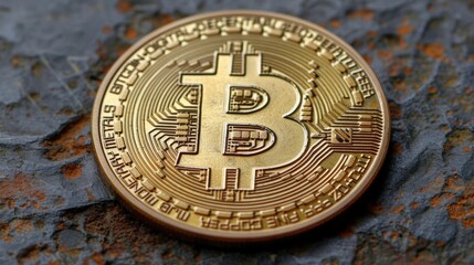 Bitcoin Cryptocurrency Trading Concept Focused on Investment Strategies and Market Trends in a Rustic Setting. Generative AI