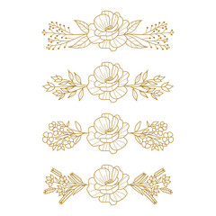 The Blooms Greenery Floral Foliage Ornament Corner Text Separator Elegance Frame for Invitations