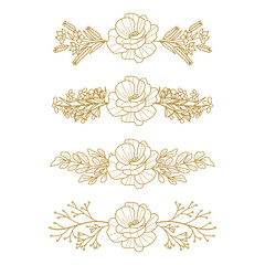 The Blooms Greenery Floral Foliage Ornament Corner Text Separator Elegance Frame for Invitations