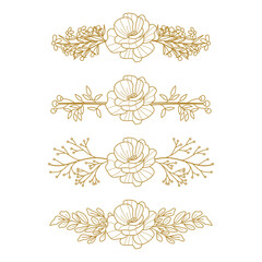 The Blooms Greenery Floral Foliage Ornament Corner Text Separator Elegance Frame for Invitations