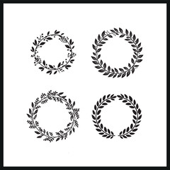 Obraz premium Christmas wreath silhouette isolated on white