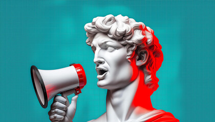David's man holding megaphone