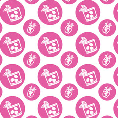 cocktail icon sticker Pattern background Vector