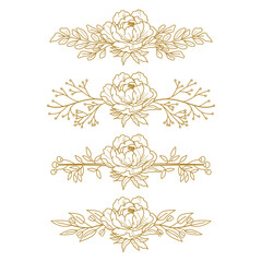 The Blooms Greenery Floral Foliage Ornament Corner Text Separator Elegance Frame for Invitations