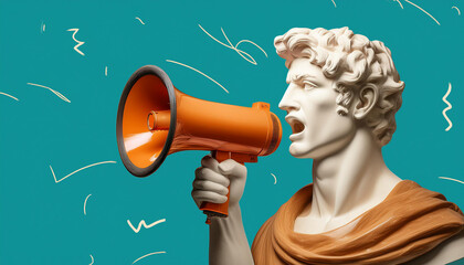 David's man holding megaphone