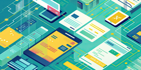 Financial Technology (FinTech): How FinTech Innovations Drive Financial Inclusion and Growth - Visualize a scene where FinTech innovations such as mobile banking, digital payments