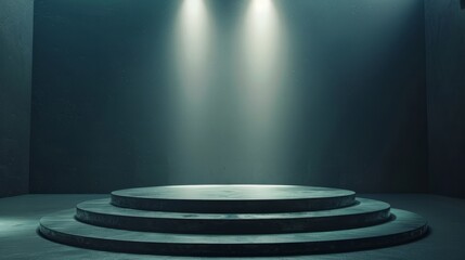 Fototapeta premium background with podium, empty, cinematic lighting, with a symmetrical composition