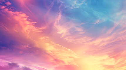 Obraz premium Colorful cloudy sky at sunset. Gradient color. Sky texture. Abstract nature background