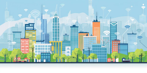 Smart Cities: How Urban Planning and Technology Drive Sustainable Urban Growth - Picture a scene where smart city initiatives use technology and data to improve urban planning, infrastructure