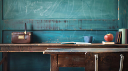 Composite image of students desk
