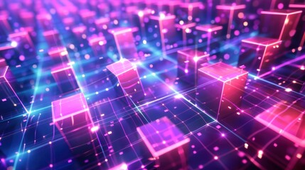 Obraz premium Neon Cityscape: Futuristic Glow