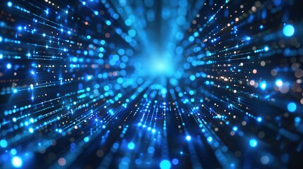 Naklejka premium Beautiful Futuristic symmetry and reflection abstract background with orange and blue neon lights