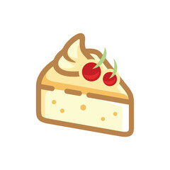 modern fun logo of sliced cheesecake sketch design illustration