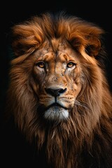 Majestic Lion's Intense Gaze