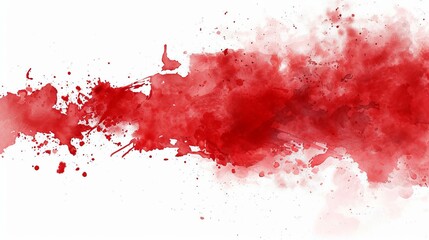 red watercolor on white background