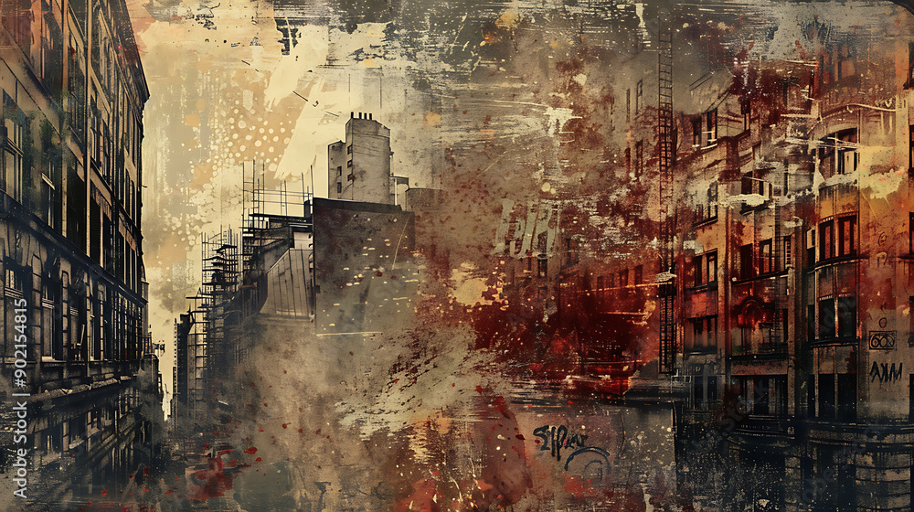 Wall mural old grunge urban background