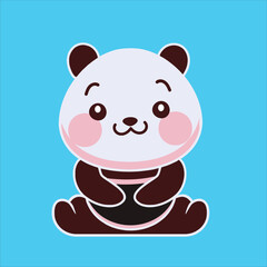 Obraz premium Vectorize animal with smile face and sleeping
