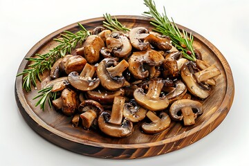Fototapeta premium Plate of tasty Mushroom Matar with on white background.