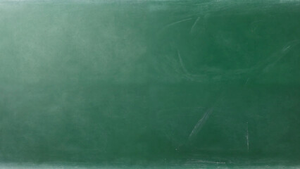 Close up of an empty school green chalkboard, 16:9, 300 dpi, with space for text