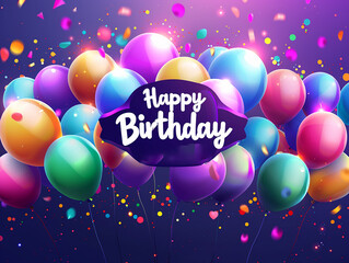 Elegant Birthday Card with Gold and Silver Balloons