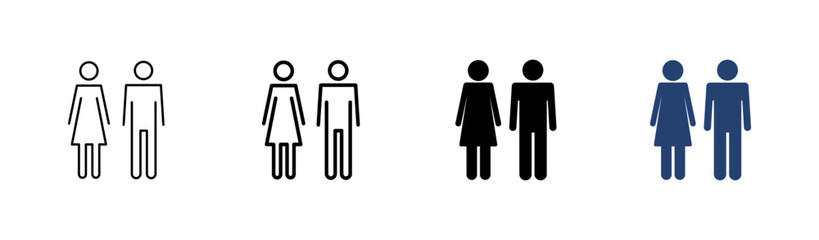 Man and woman icon set. male and female symbol