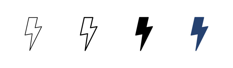 Lightning icon set. electric icon vector. power icon. energy sign