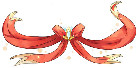 An eye-catching orange ribbon, trimmed in gold, stands out boldly, announcing the importance of a particular occasion