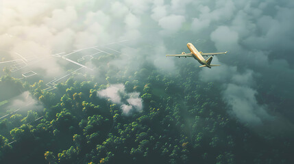 Obraz premium plane with path