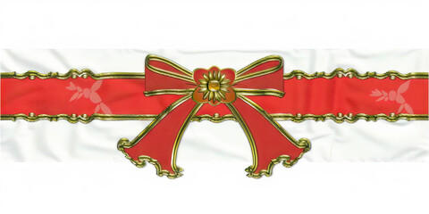 An eye-catching orange ribbon, trimmed in gold, stands out boldly, announcing the importance of a particular occasion