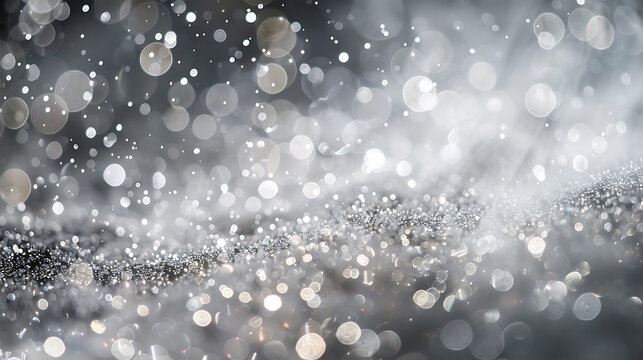 abstract white and gray bokeh lights background with motion blur