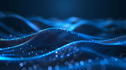 beautiful abstract wave technology background with blue light digital effect corporate concept
