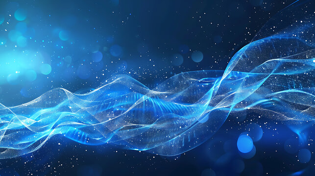 beautiful abstract wave technology background with blue light digital effect corporate concept