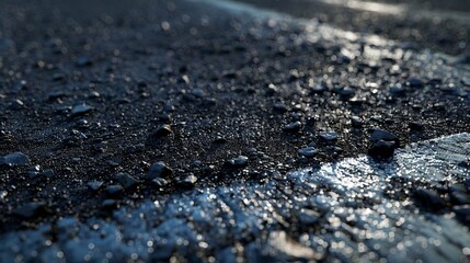 asphalt road leading into the city at night. Selective focus. background