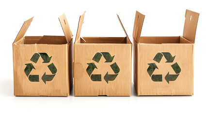 brown boxes recycle isolated