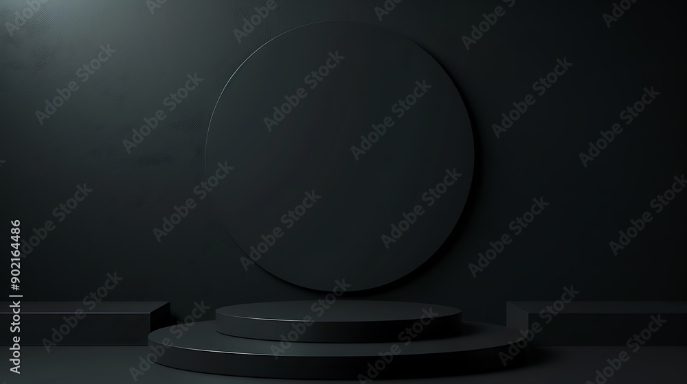 Poster Simple black  gradient abstract background for product or text backdrop design