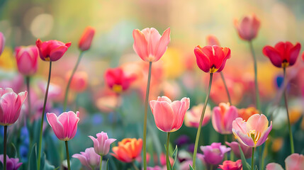 Flower field in springtime