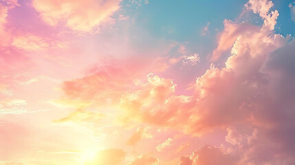 Obraz premium Gentle Sky Background at Sunset time, natural colors, may use