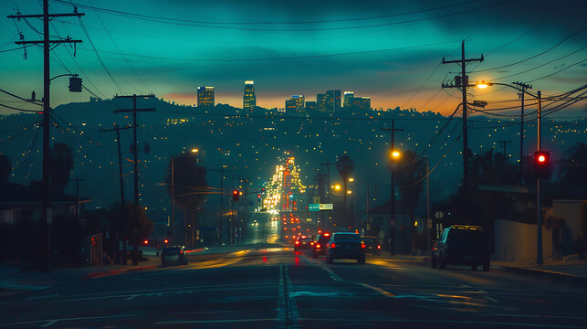 Fototapeta Los Angeles at night