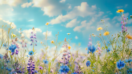 beautiful cosmos flower field