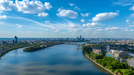 Fototapeta premium Aerial view of London and the River Thames