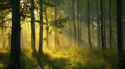 Obraz premium Panoramic beautiful deep forest waterfall in Thailand