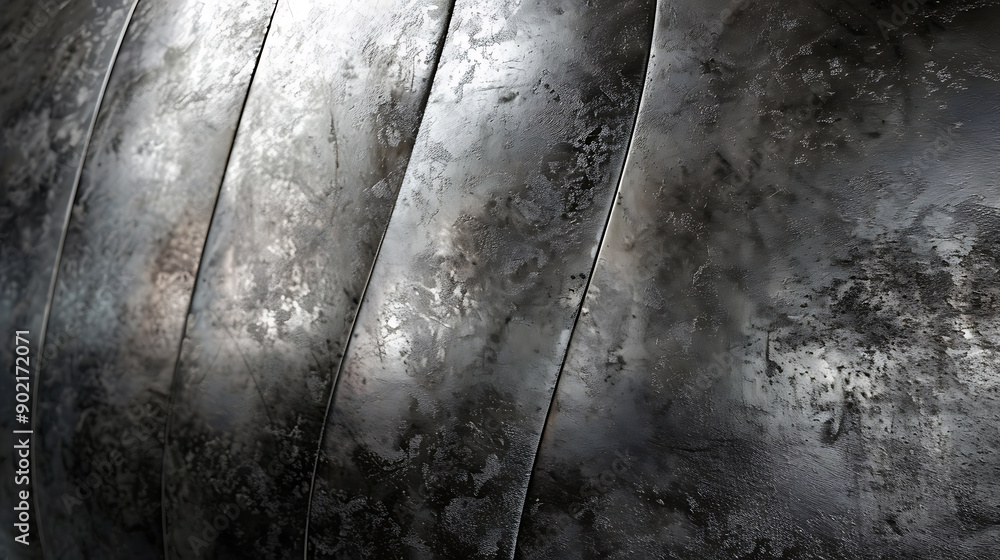 Poster background texture of the shining metal surface. the curved plate is made of iron.