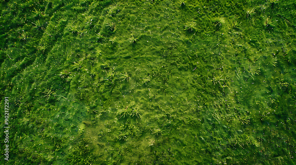 Aufkleber aerial. green grass texture background. top view from drone.