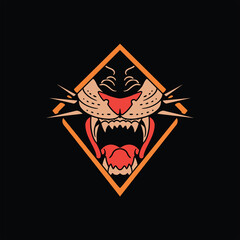 panther tattoo illustration vector design
