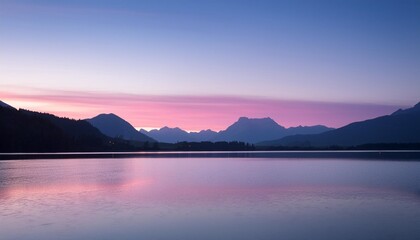 tranquil twilight a serene landscape of lake and mountains rendered in soft pastels with gimp