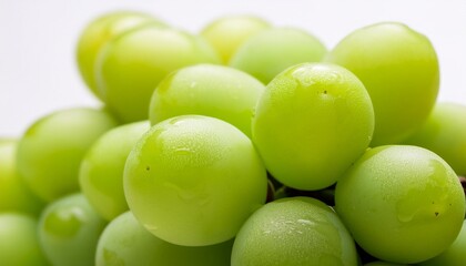 closeup of seedless green shine muscat grape background