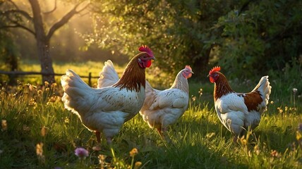 Fototapeta premium hens beauty and beauty of the nature 