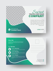 Obraz premium Corporate, creative and contemporary postcard template, corporate postcard, business postcard, professional postcard design for your business 