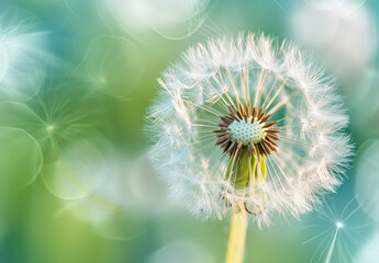 Close-Up of a Dandelion with Dreamy Bokeh Background